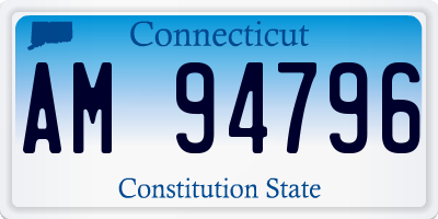 CT license plate AM94796