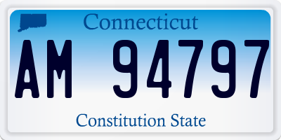 CT license plate AM94797