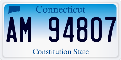 CT license plate AM94807