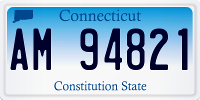 CT license plate AM94821
