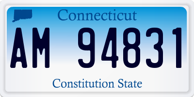 CT license plate AM94831