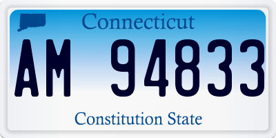 CT license plate AM94833