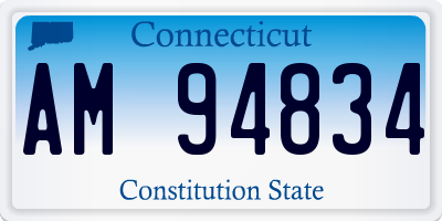 CT license plate AM94834