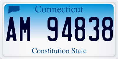 CT license plate AM94838