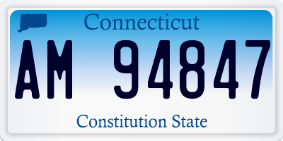 CT license plate AM94847