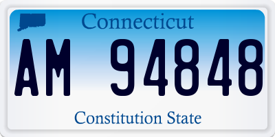 CT license plate AM94848