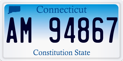 CT license plate AM94867