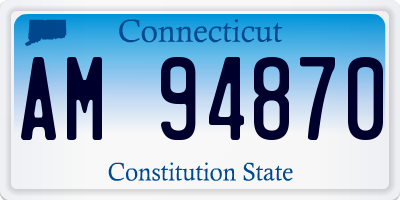CT license plate AM94870