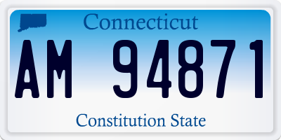 CT license plate AM94871