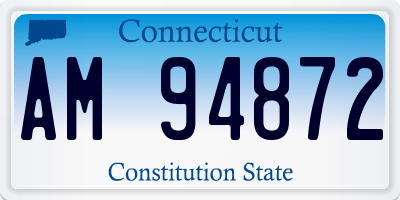 CT license plate AM94872