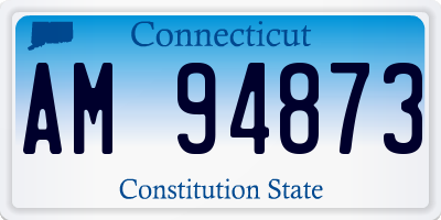 CT license plate AM94873