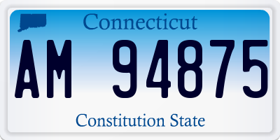 CT license plate AM94875