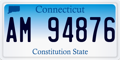 CT license plate AM94876