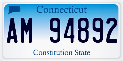 CT license plate AM94892