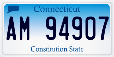 CT license plate AM94907