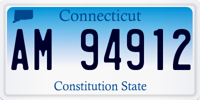 CT license plate AM94912
