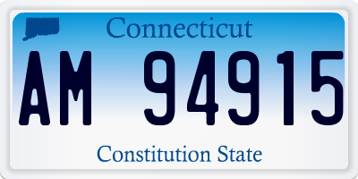 CT license plate AM94915