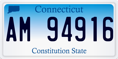 CT license plate AM94916