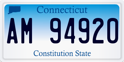 CT license plate AM94920