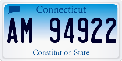 CT license plate AM94922