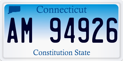 CT license plate AM94926