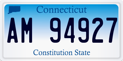 CT license plate AM94927