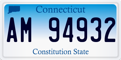 CT license plate AM94932