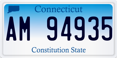 CT license plate AM94935