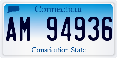CT license plate AM94936