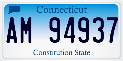 CT license plate AM94937