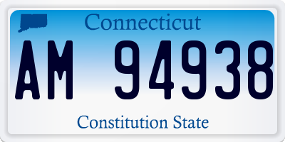CT license plate AM94938