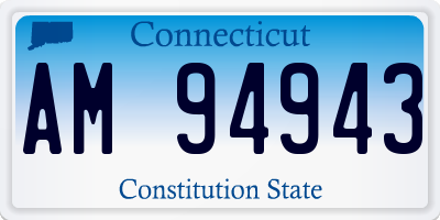 CT license plate AM94943