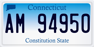CT license plate AM94950