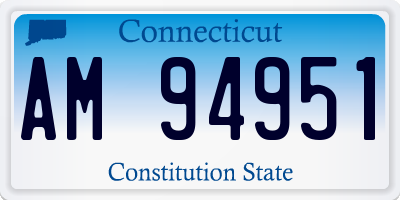 CT license plate AM94951