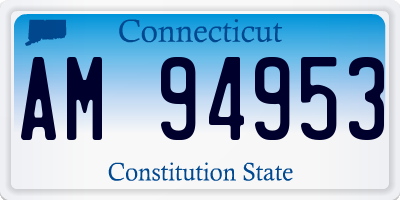 CT license plate AM94953