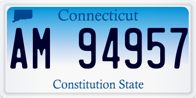 CT license plate AM94957
