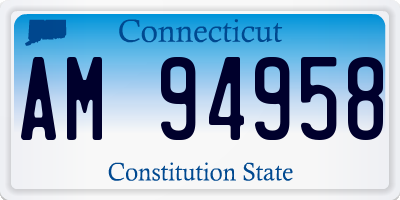 CT license plate AM94958