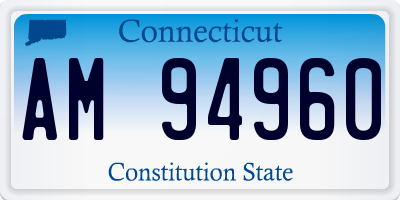 CT license plate AM94960