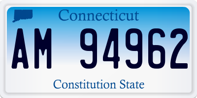 CT license plate AM94962