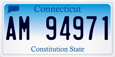 CT license plate AM94971