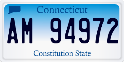 CT license plate AM94972