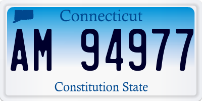 CT license plate AM94977