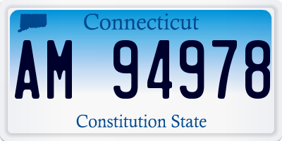 CT license plate AM94978