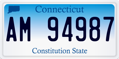 CT license plate AM94987