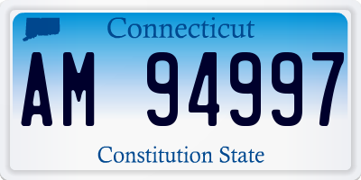 CT license plate AM94997