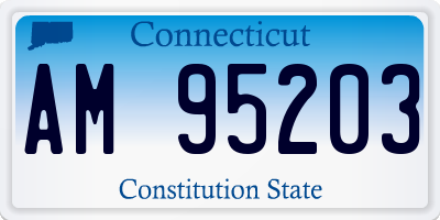 CT license plate AM95203