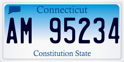 CT license plate AM95234