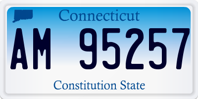 CT license plate AM95257