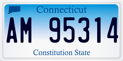 CT license plate AM95314