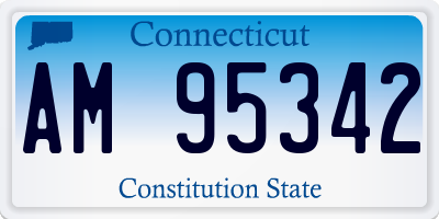 CT license plate AM95342